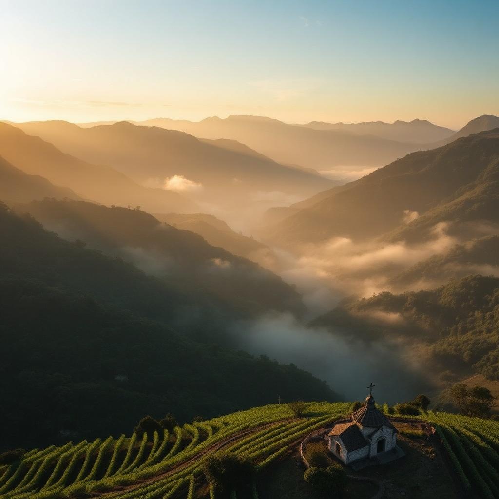 Vale da Serra Gaúcha ao amanhecer